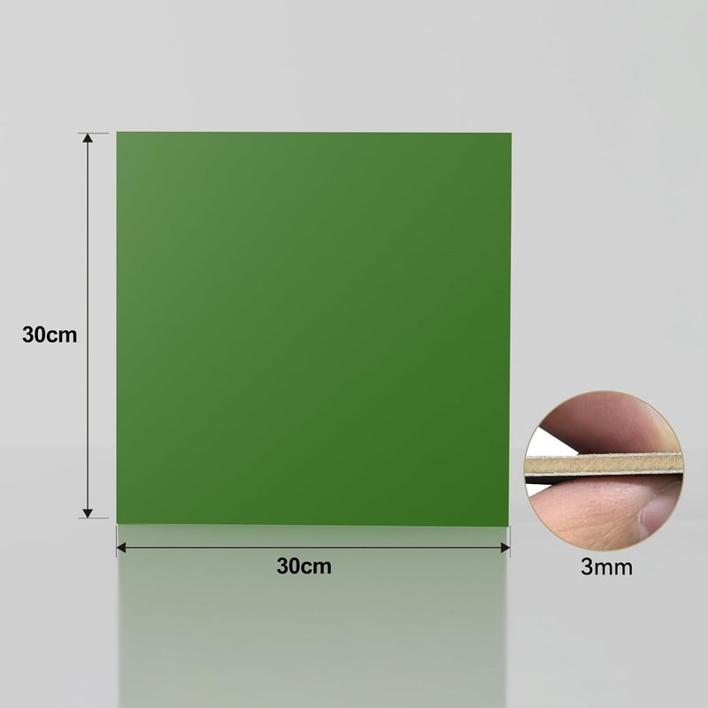Creatorally 8 Pack Pre-Painted Colored Plywood Sheets, 12x12x1/8 Inch (3mm) Basswood, Ideal for Laser Cutting, Engraving, DIY Crafts, Ornaments & Models Making (Forest Green) - Image 2